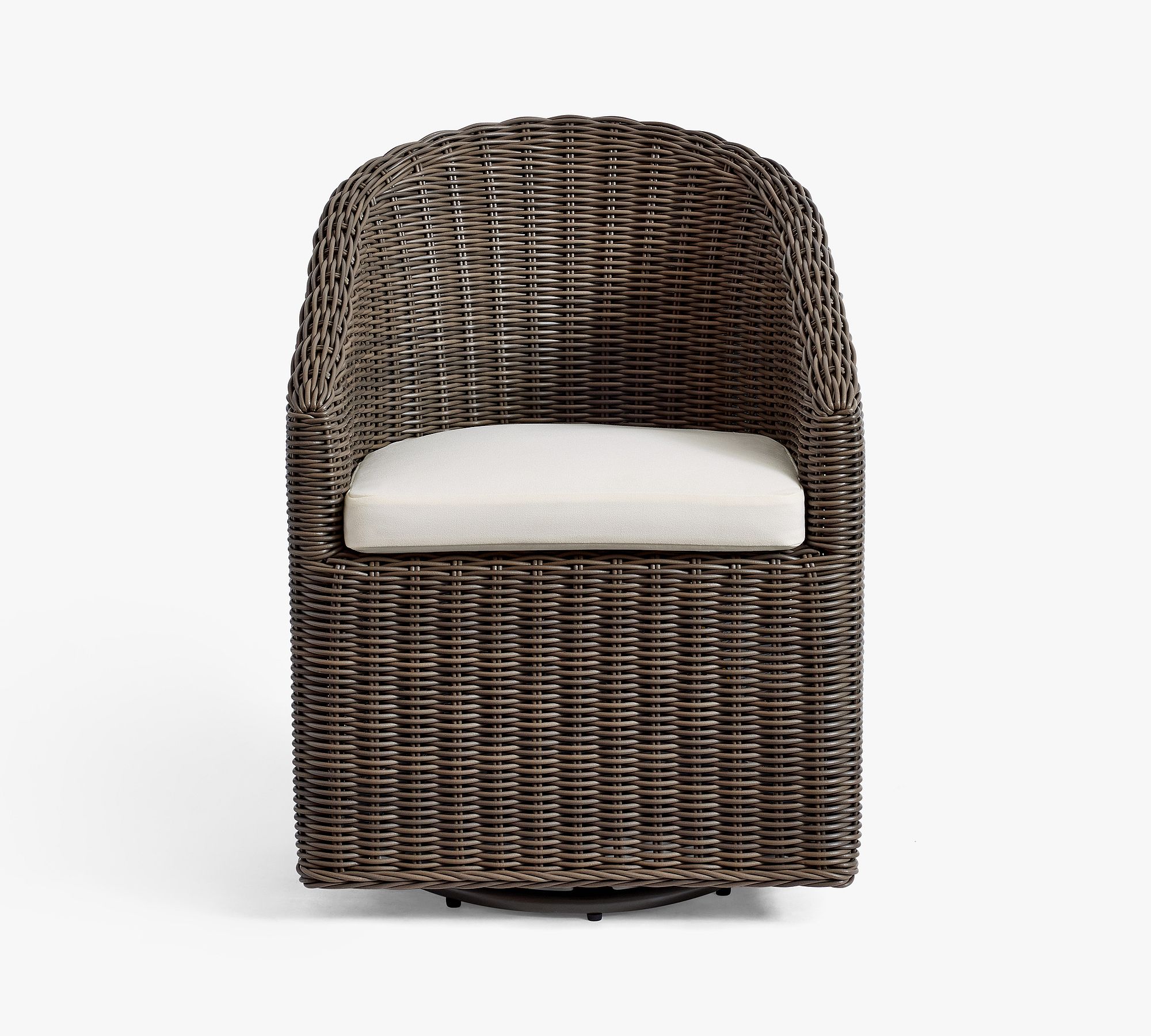 Huntington Wicker Slope Arm Swivel Outdoor Dining Armchair