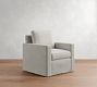 Cameron Modern Square Arm Slipcovered Swivel Chair