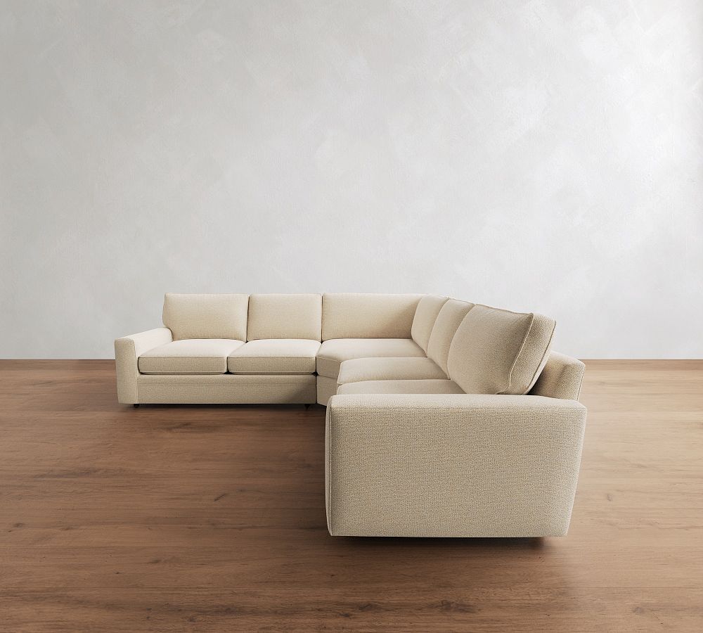 Pearce Square Arm Deep Seat 3-Piece L-Shaped Sectional (123") by Pottery Barn