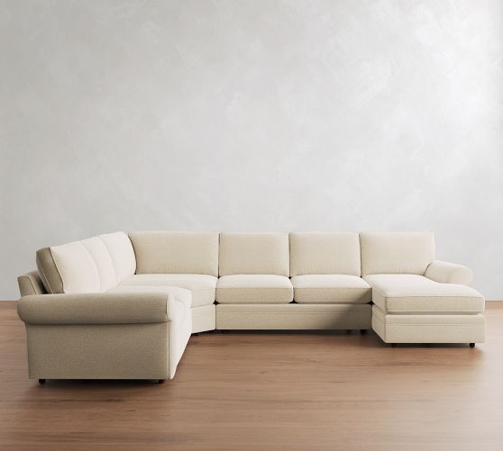 Pearce Roll Arm Deep Seat 4-Piece Wedge Sectional (152"-162") by Pottery Barn
