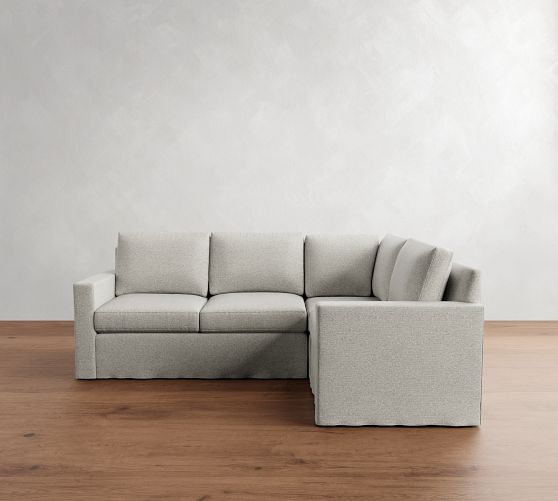 Cameron Modern Square Arm Slipcovered 3-Piece Sectional (99") by Pottery Barn