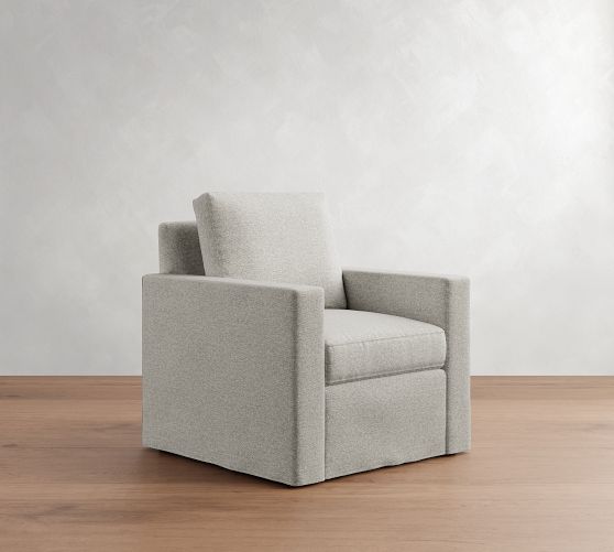Cameron Modern Square Arm Slipcovered Chair by Pottery Barn