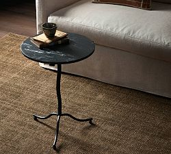 Delmar Round Marble End Table (18.5")