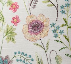 Spring Floral Embroidered Pillow Cover