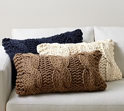 Colossal Handknit Lumbar Pillow Cover