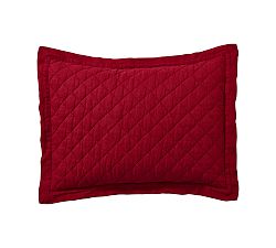 Open Box: Belgian Flax Linen Diamond Standard Shams, Set of 2 - Red Berry