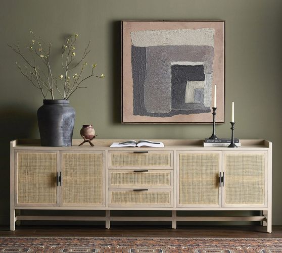 Dolores Wide Cane Buffet (96") by Pottery Barn