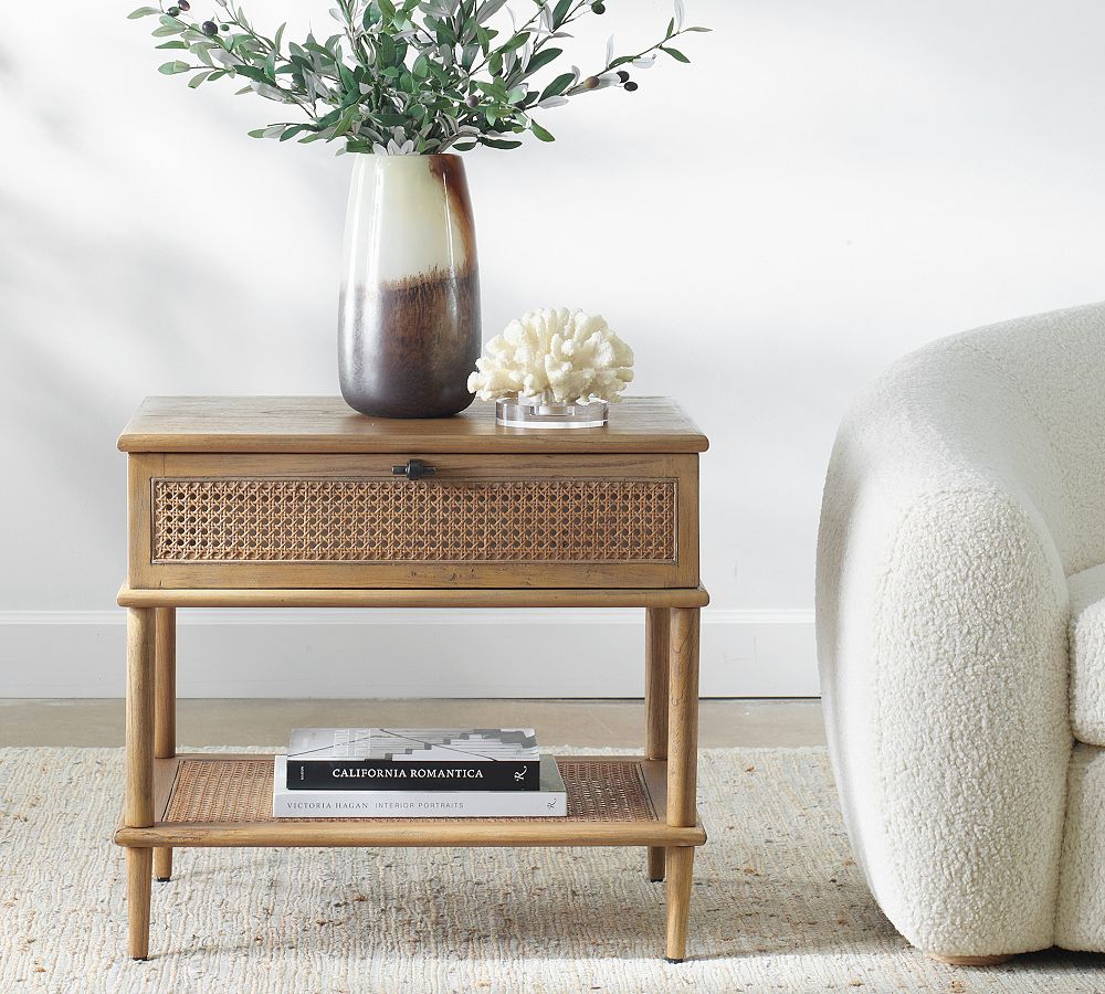 Francis Rectangular Cane Side Table (26") by Pottery Barn