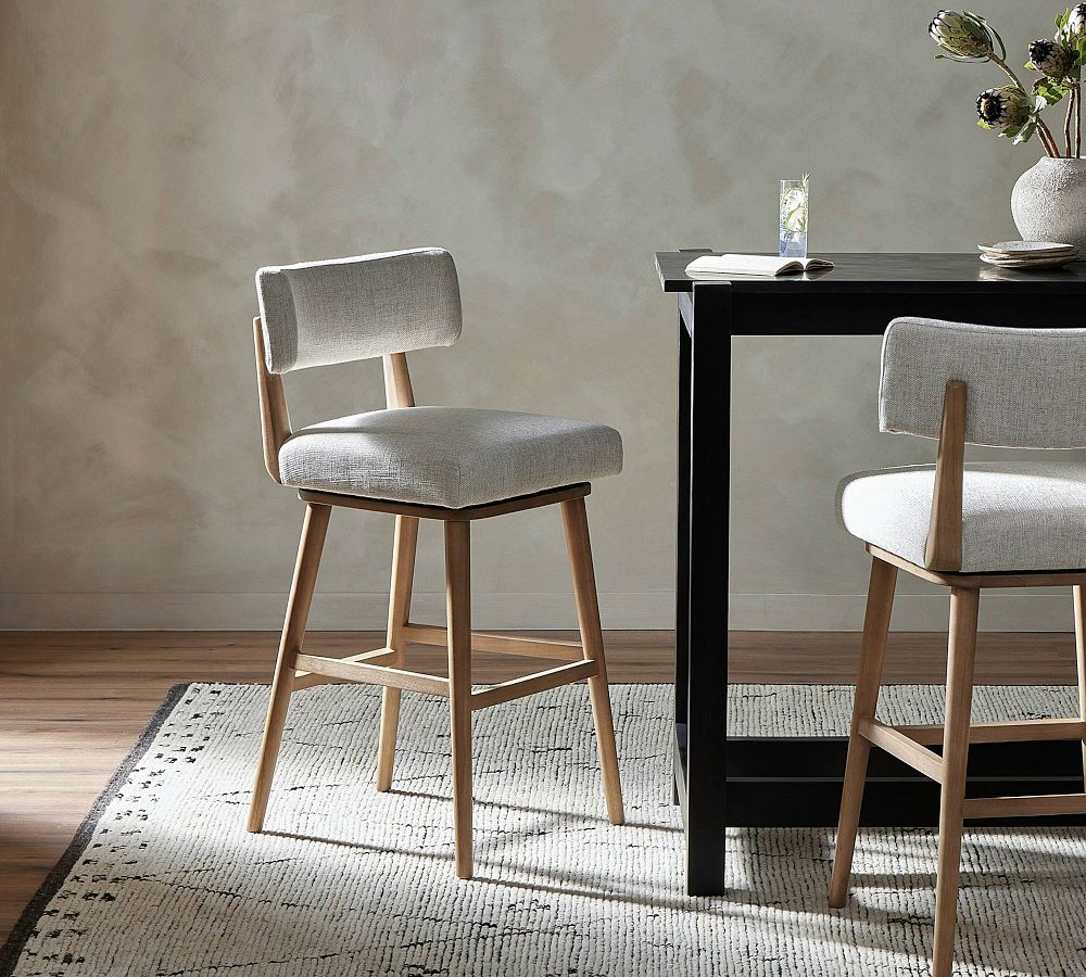Pardy Upholstered Swivel Stool by Pottery Barn