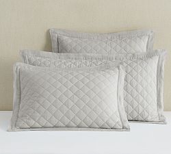 Open Box: Belgian Flax Linen Diamond Standard Shams, Set of 2 - Fig