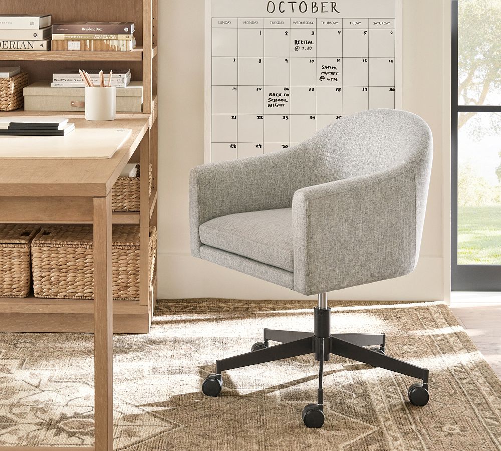 Gideon Upholstered Swivel Desk Chair by Pottery Barn