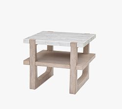 Open Box: Jack Rectangular Marble End Table, 24" - Sunbleached