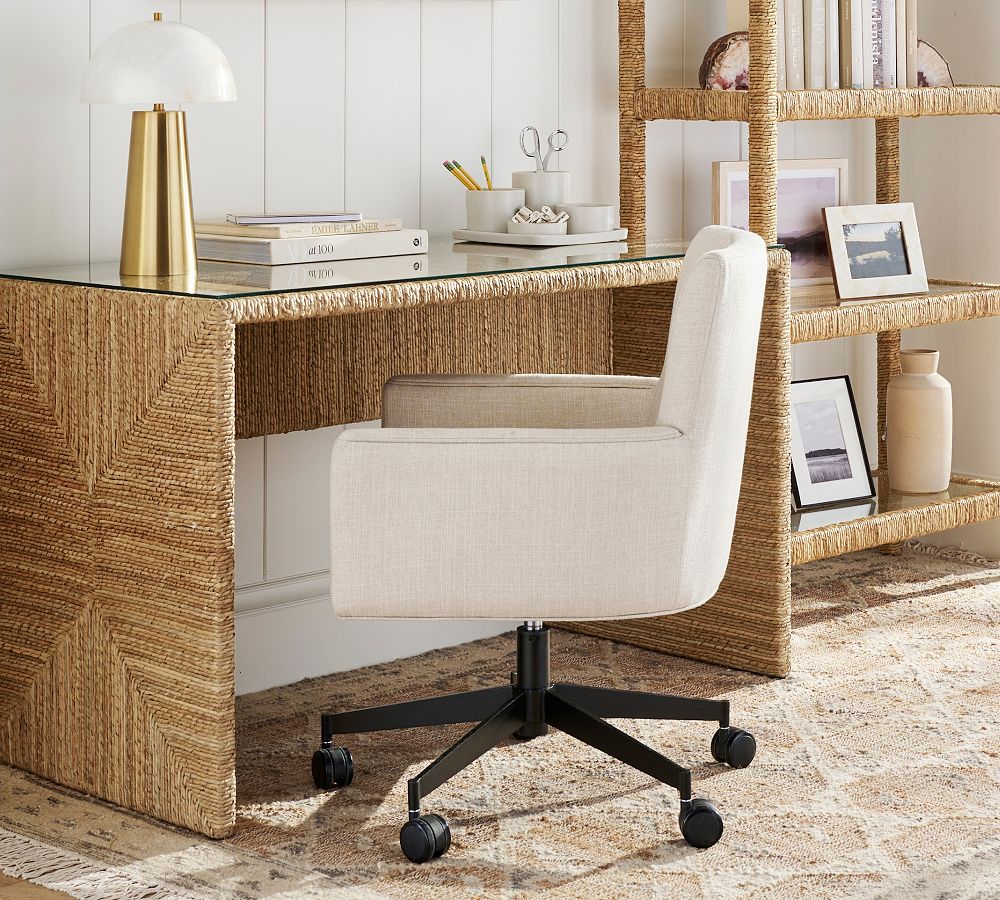 Irving Upholstered Swivel Desk Chair by Pottery Barn