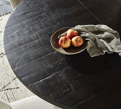 Jenny Round Reclaimed Pine Wood Extendable Dining Table (60"-72")