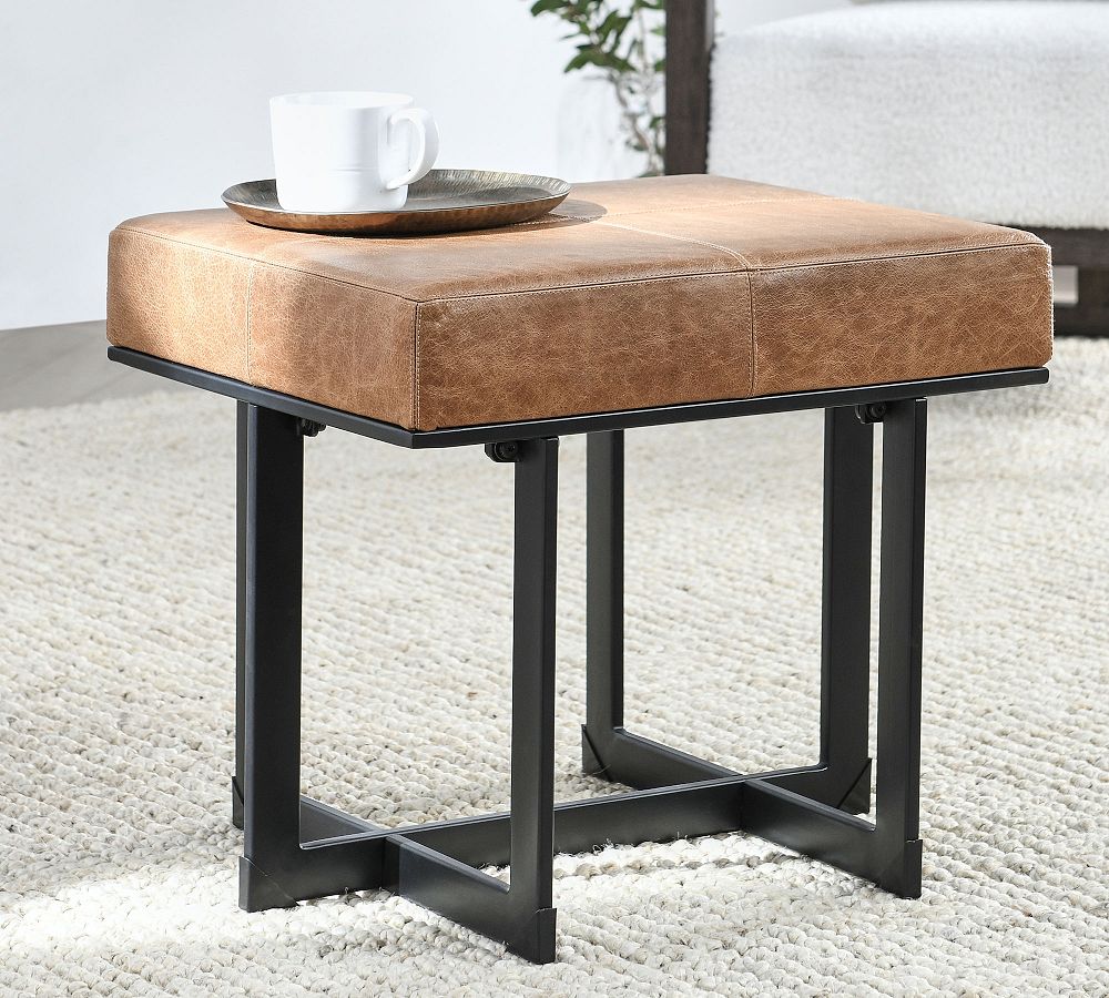 Rocket Leather Stool by Pottery Barn