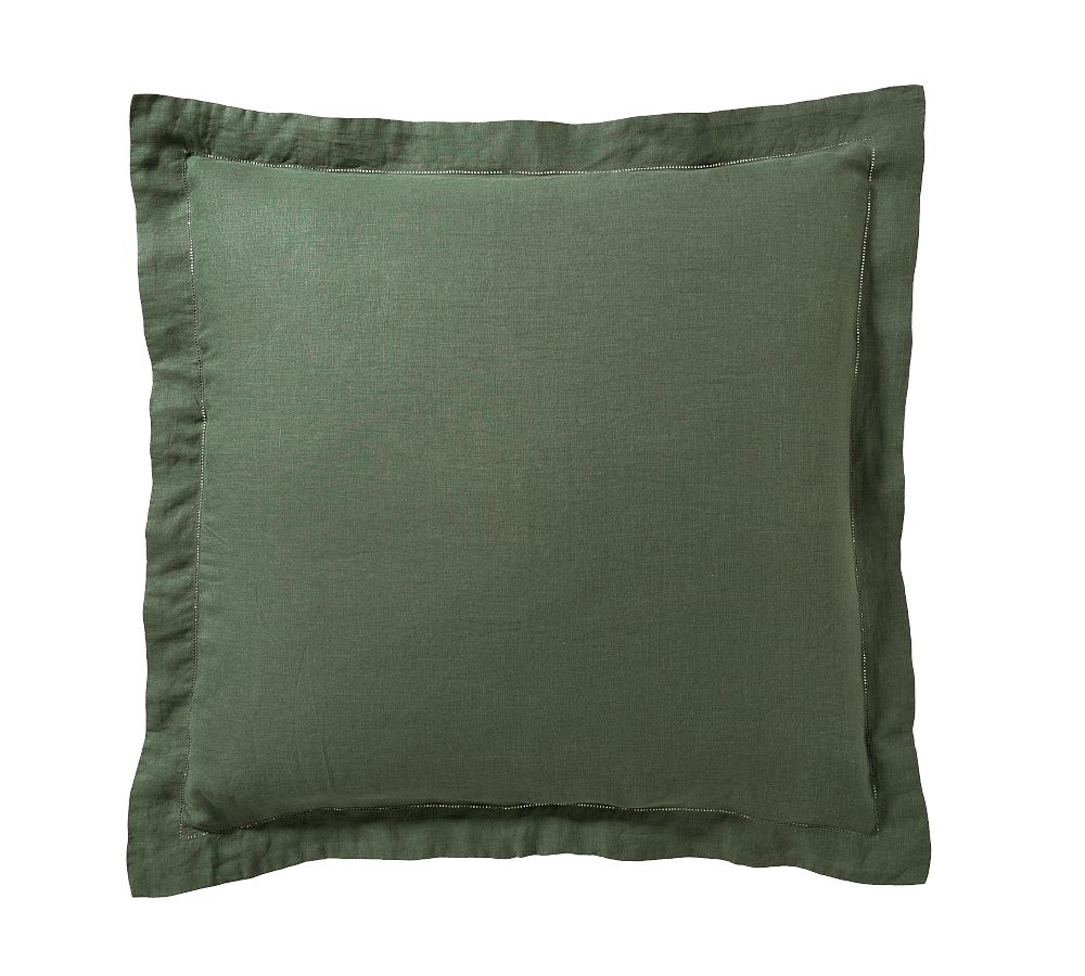 Belgian Flax Linen Sham - Cypress, Euro, Set of 2