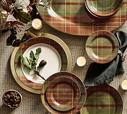 Woodrow Plaid Stoneware Dinnerware Collection