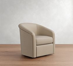 Open Box: Maeve Swivel Chair - Performance Textured Chenille Oatmeal