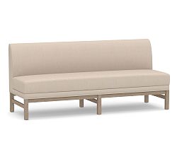 Open Box: Nielson Upholstered 3-Seater Banquette (75") - Sunbrella® Performance Sahara Weave Oatmeal, Seadrift