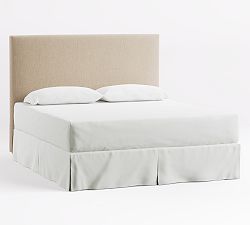 Open Box: Raleigh Square Upholstered Tall Headboard without Nailheads, California King (53"H) - Sunbrella® Performance Slub Tweed Oatmeal, Seadrift