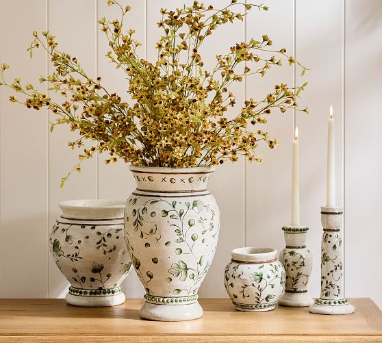 Green Floral Vase Collection