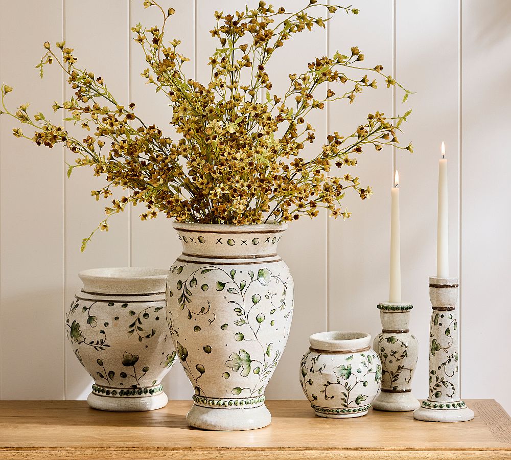 Green Floral Vase Collection by Pottery Barn