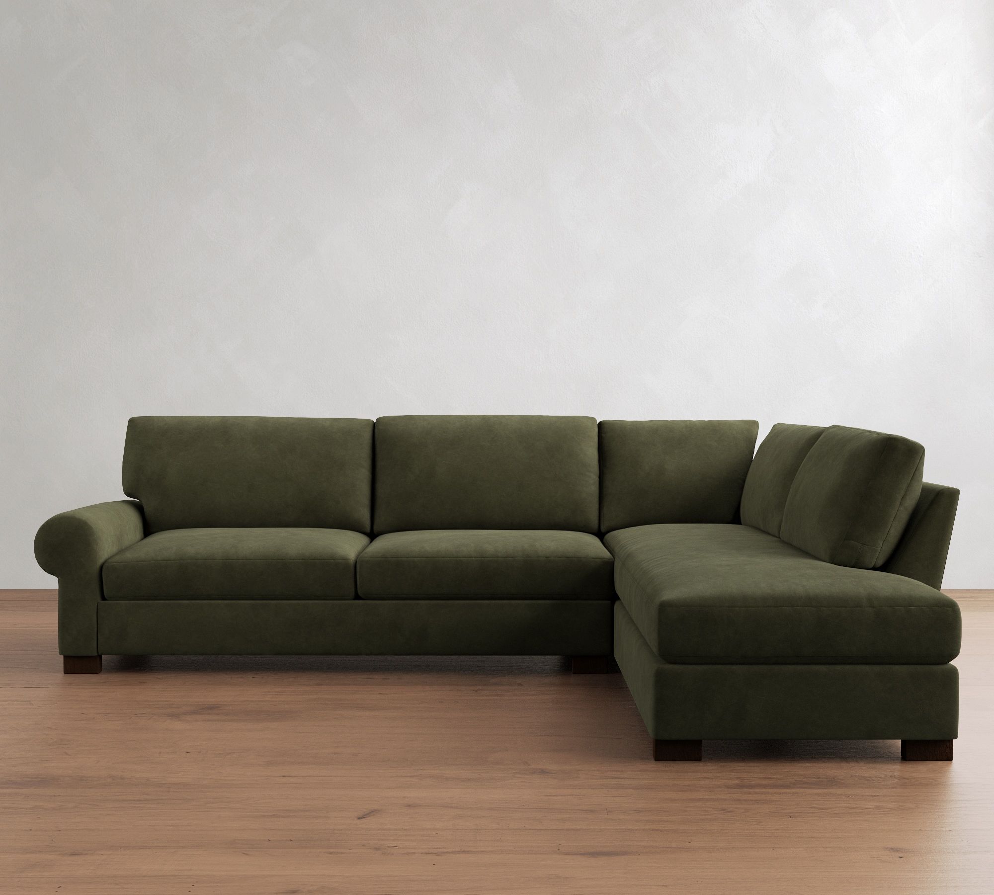Turner Roll Arm Leather Return Bumper Sectional (109"&ndash;127") - thumbnail 2