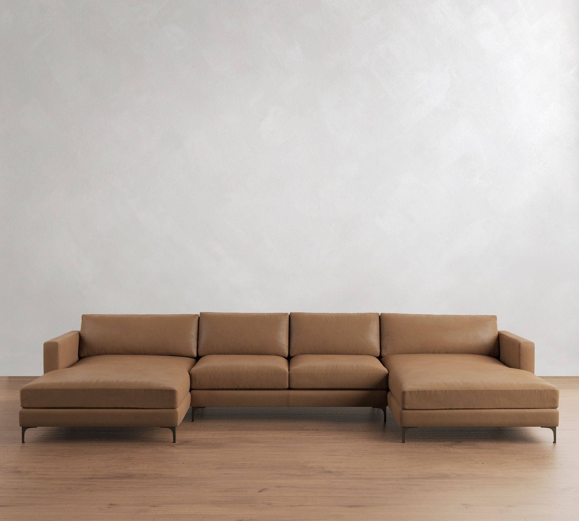 Jake Leather Double Chaise Sectional (145"&ndash;164") - thumbnail 3
