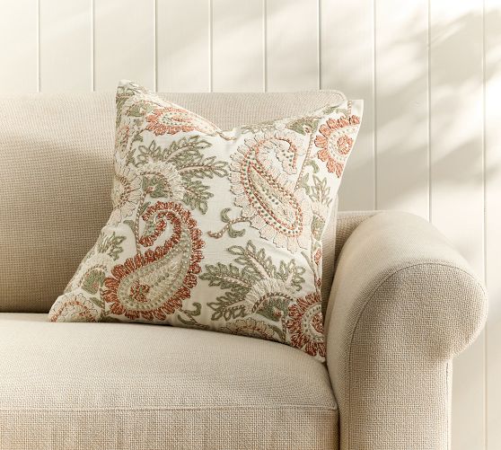 Calloway Paisley Embroidered Pillow Cover