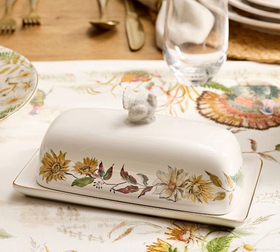 Bedford Harvest Stoneware Turkey Butter Dish