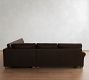 PB Comfort Modern Roll Arm Leather 3-Piece L-Shaped Wedge Sleeper Sectional (121")