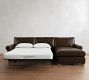 PB Comfort Modern Roll Arm Leather Sleeper Chaise Sectional (112")