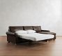 PB Comfort Modern Roll Arm Leather Sleeper Chaise Sectional (112")