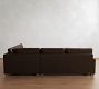 PB Comfort Modern Square Arm Leather 3-Piece Wedge Sleeper Sectional (119")