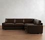 PB Comfort Modern Square Arm Leather 3-Piece Wedge Sleeper Sectional (119")