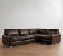 PB Comfort Modern Square Arm Leather 3-Piece Wedge Sleeper Sectional (119")