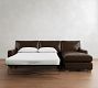 PB Comfort Modern Square Arm Leather Sleeper Chaise Sectional (108")