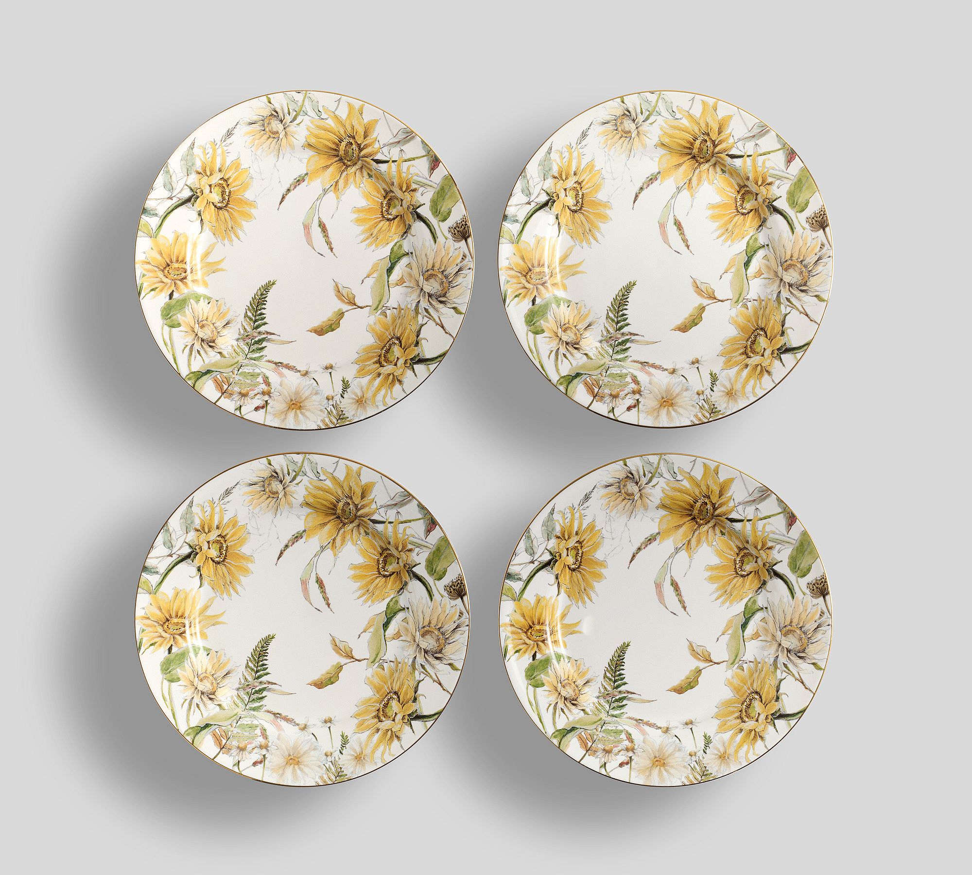 Bedford Harvest Stoneware Round Appetizer Plates - Set of 4