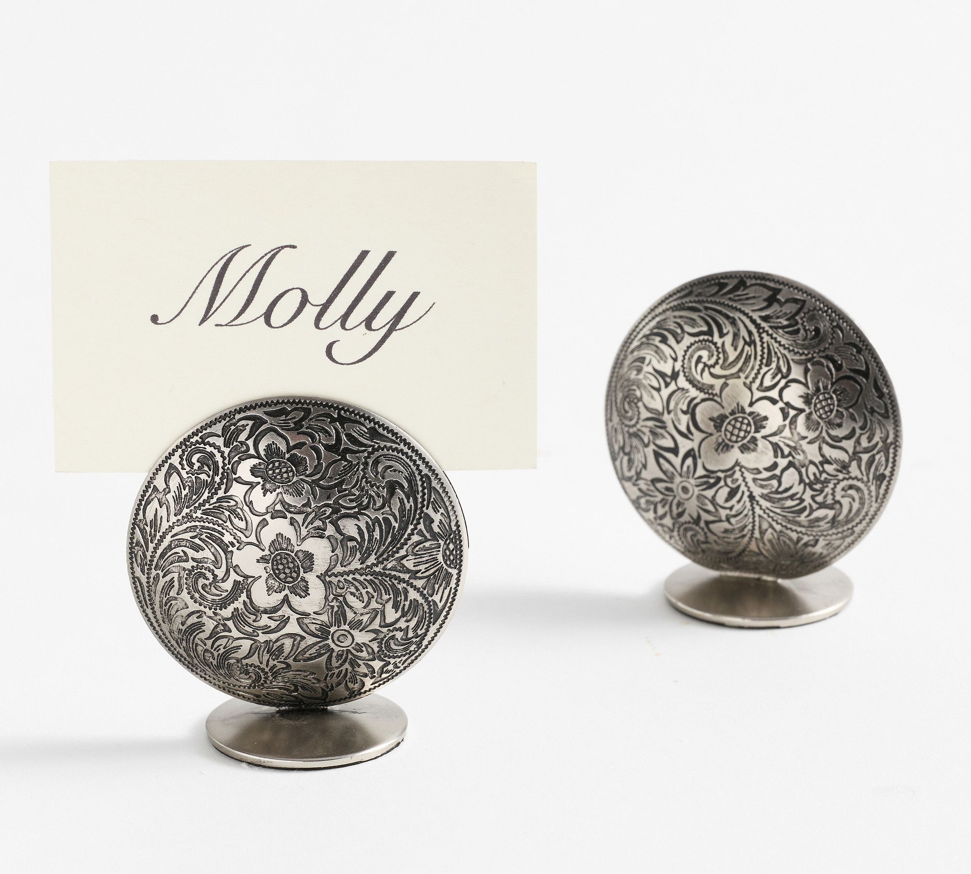 Western Etched Place Card Holders - Set of 4