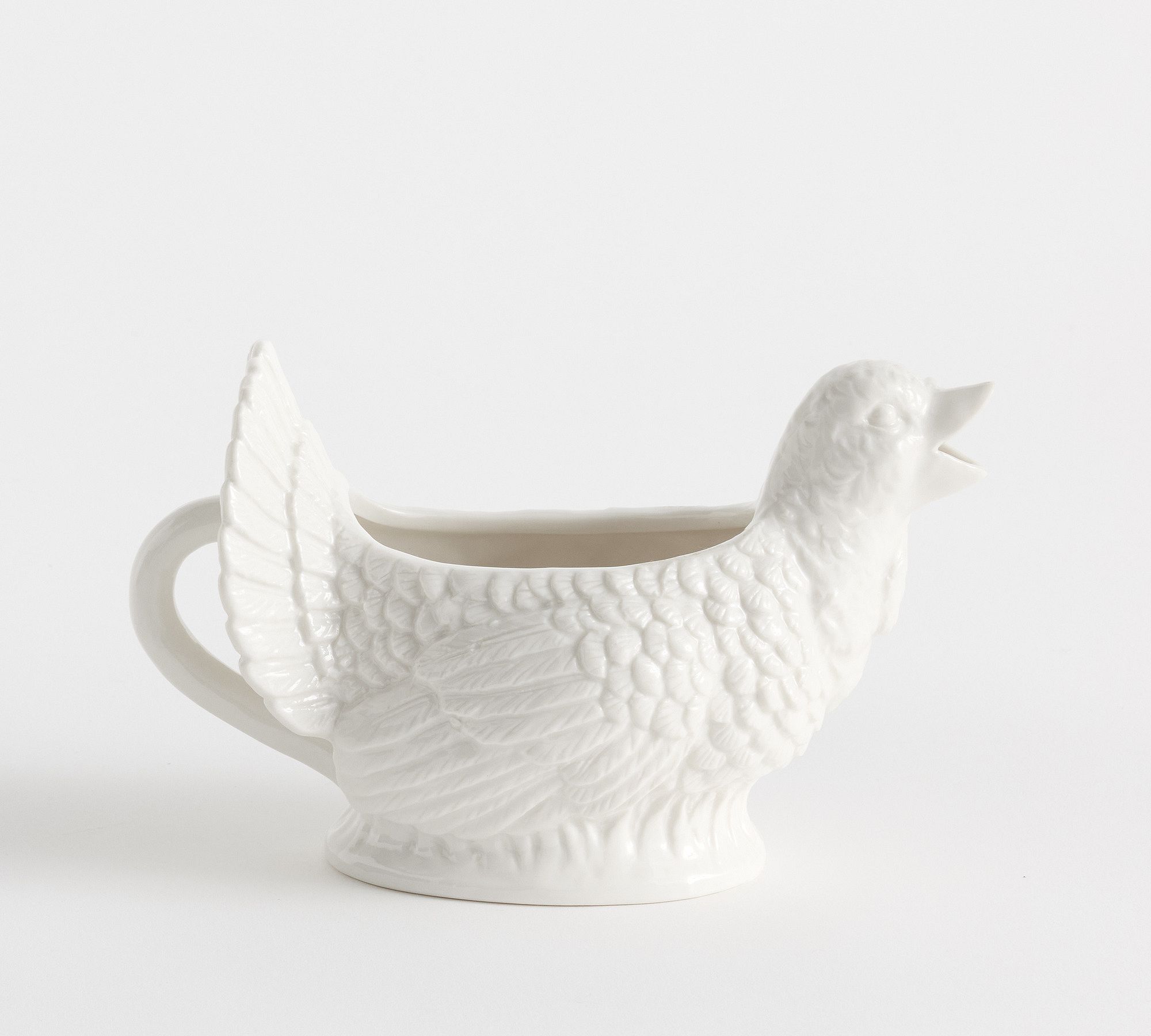 Figural Turkey Stoneware Gravy Boat