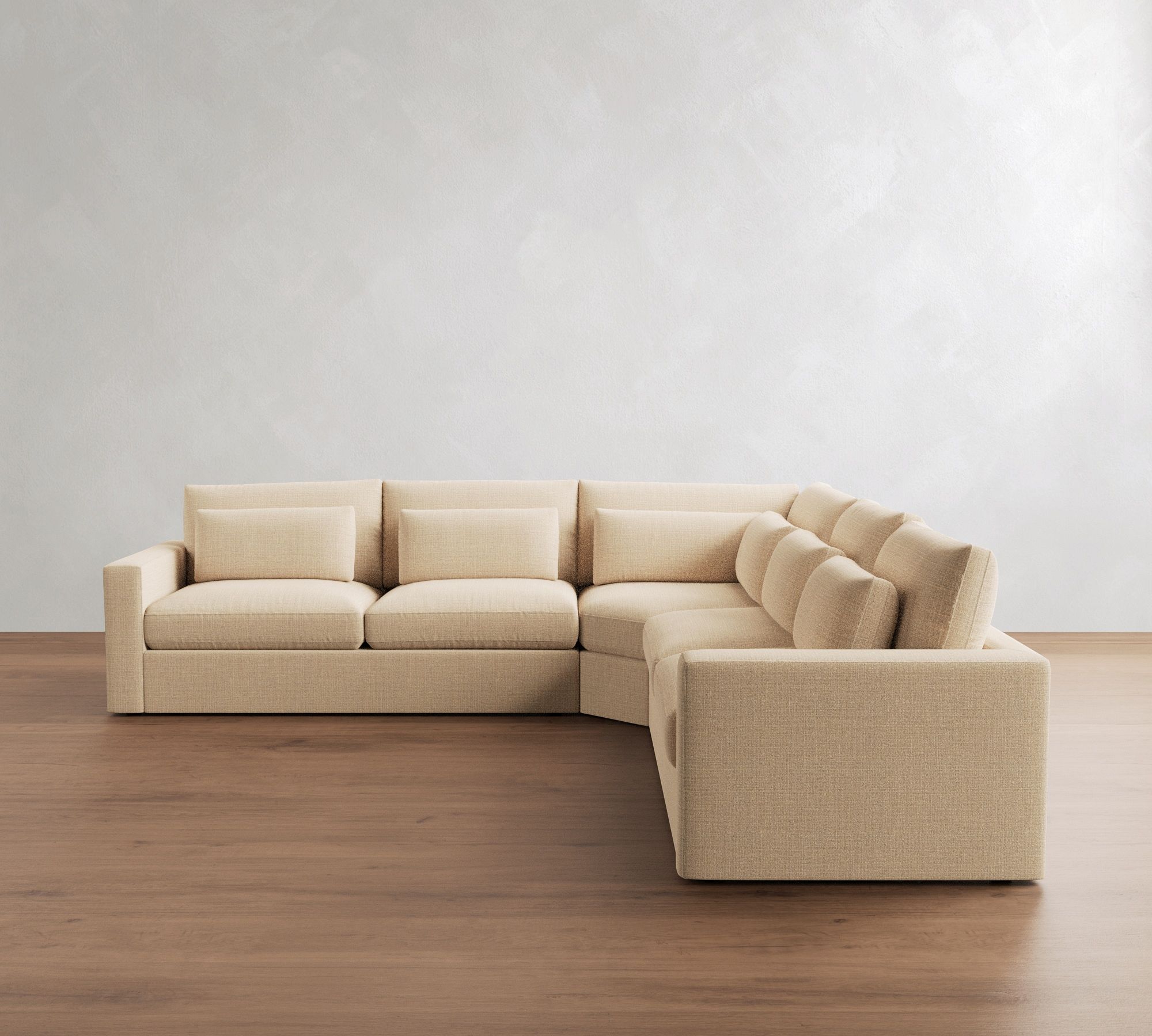 Westwood Square Arm Deep Seat 3-Piece L-Shaped Wedge Sleeper Sectional (132")