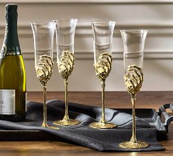 Skeleton Champagne Glasses - Set of 4