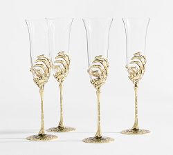 Skeleton Champagne Glasses - Set of 4