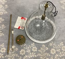 Open Box: Bridget Recycled Glass Pendant, Large (17" Diam.) - Tumbled Brass
