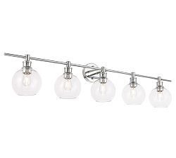 Open Box: Collem Quintuple Sconce (47") - Chrome &amp; Clear Glass