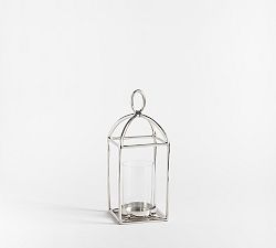 Open Box: Fallon Forged-Iron Outdoor Lantern, Small (18"H) - Nickel