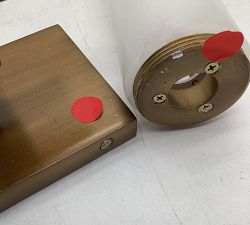 Open Box: Frances Alabaster Double Tube Sconce (22") - Tumbled Brass