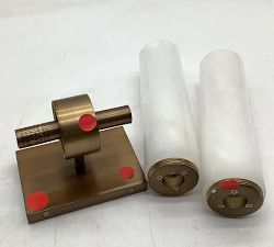 Open Box: Frances Alabaster Double Tube Sconce (22") - Tumbled Brass