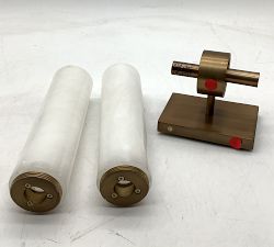 Open Box: Frances Alabaster Double Tube Sconce (22") - Tumbled Brass