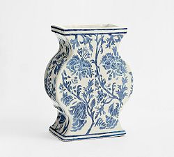 Open Box: Hand Painted Floral Ceramic, Medium Vase (15.25"H)